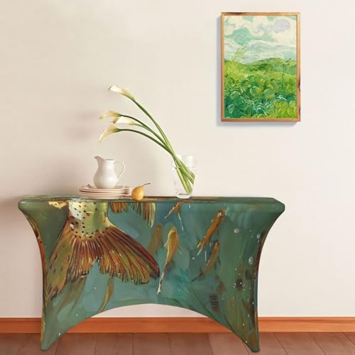 Nappe imprimée poisson 1,2 m élastique et lavable pour table de cuisine