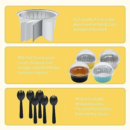 Oyel BAKING CUPS-BLACK GOLD-1 Mini Aluminum Foil Cupcake Baking Cups thumb #2