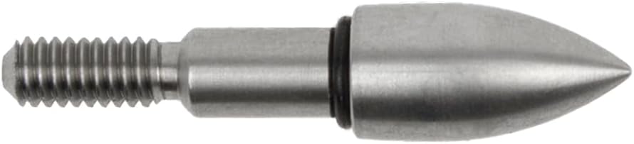 Bohning Match Grade Screw-in Bullet Points with Locking O-Ring, for Standard (19/64”/ 0.246”/ 6.5mm) Arrow shafts, 100 Grain, 12pk
