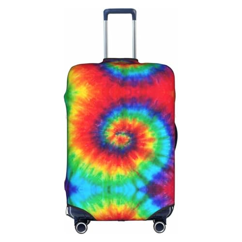 Housse de bagage élastique anti-rayure avec fermeture éclair tie dye blanc L