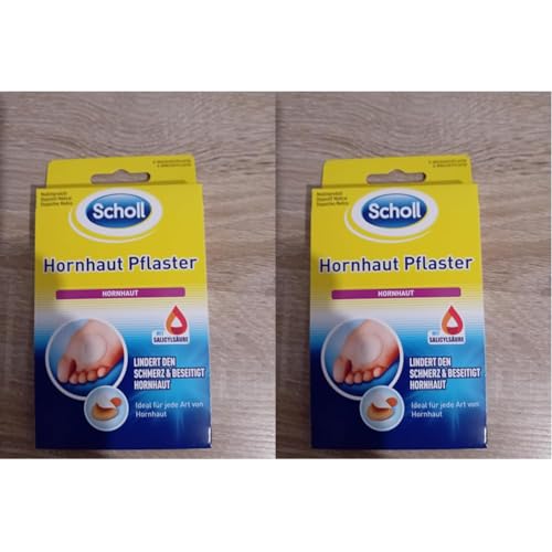 Scholl,apósitos para callo, 4 apósitos con ingredientes activos, alivia inmediatamente el dolor y elimina los callos - dermatológicamente probado, (Paquete de 2)