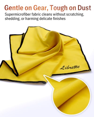 Libretto Supermicrofiber Cleaning Cloths for Musical Instruments, 3 Sizes (15x15, 20x20, 30x30 cm), Lint-Free & Scratch-Free for Brass, Woodwinds, Strings