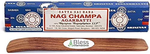Original-Satya-Sai-Baba-Agarbatti-Incense-Sticks With Holder Hand-Rolled-Fine-Quality For-Purification-Relaxation-Yoga-Meditation With-Ebook-Health-Rich-Wealth-Rich (Pack Of 15 Grams, Nag Champa) #TOP15