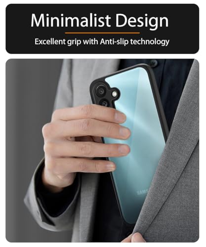 Image of WOW IMAGINE Shockproof Hybrid Back Cover for Samsung Galaxy M34 5G | F34 5G | Hard Slim fit Back Case | PC & TPU | Clear Transparent Case - Black