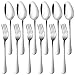 findTop Besteck-Set, 12-teilig, Edelstahl, Gabeln und Löffel, robuste Gabeln und Löffel (20,3 cm)