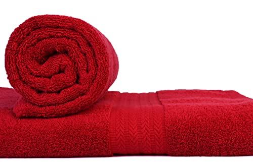 Akti Premium Cotton Bath Sheets Towels For Adults, 35X70 Inches, Pack Of 2, Super Soft, Extra Absorbent, Hotel & Spa Quality Bath Towels Extra Large, 580 Gsm - Red Towels For Bathroom #TOP1