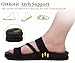 KuaiLu Womens Orthopedic Sandals With Comfortable Arch Support Cushion Yoga Mat Slides Fashion Summer Beach Flat Sandles Adjustable Open Toe Travel Outdoor Plantar Fasciitis Flip Flops Black 10