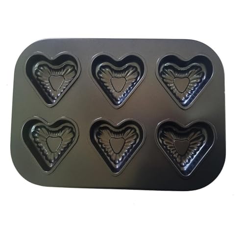 OISE ART STORE Trade Shop - Teglia da Forno Forma Cuore Muffin Cup Cake Alluminio Vassoio Antiaderente Dolci