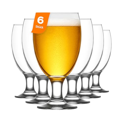 Lav Modern Copa De Cerveza De Cristal Belga - Set 6 Piezas 590ml 100 Sin Plomo - Tulipa Con Tallo, Caliz Ipa, Beer Glass