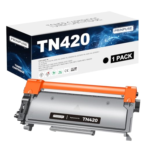 PRINPUSE Cartucho de tóner TN 420 TN420 para impresora Brother de repuesto para Brother TN 450 TN450 utilizado con HL 2270DW HL 2280DW HL 2230 MFC 7360N MFC 7860DW DCP 7065DN Intellifax 2840 2940