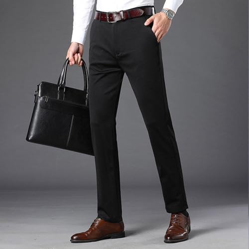 Men's Flat Front Suit Pants Stretch Fit Wrinkle-Free Casual Golf Work Dress Pant Business Slacks Comfy Trousers4
