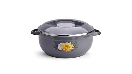 Asian Nova Inner Steel Casserole, 1600 ml, Grey |PU Insulated| BPA Free | Odour Proof| Food Grade | Easy to Carry | Easy to Store | Ideal for Chapatti | Roti | Serving Casserole