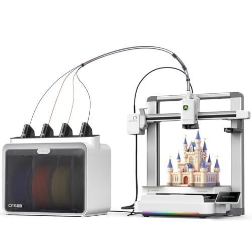 SPARKX I7 Combo 3D Printer Multi Color with CFS Lite AI Photo to 3D Printing 500mm/s High Speed Auto-Leveling RGB Light 95% Pre-Assemble Essential Parts Low Noise 10.24×10.24×10 inch