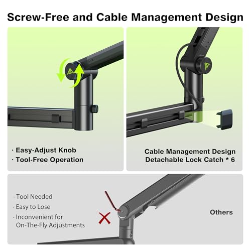 image for AA AUDIO ACCESSORY Low Profile Boom Arm (Design for Heavy Mic) 6.6lbs 