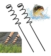 LAIKOU Black Heavy Duty Spiral Fishing Rod Holders for Most Spinning Rod Great for Bank Fishing o...