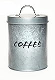 Amici Home Hyde Collection Coffee Canister | Galvanized Metal Storage Canister | Rustic Kitchen Décor | Countertop Dry Goods Container | Food Safe | 60 Ounce Capacity
