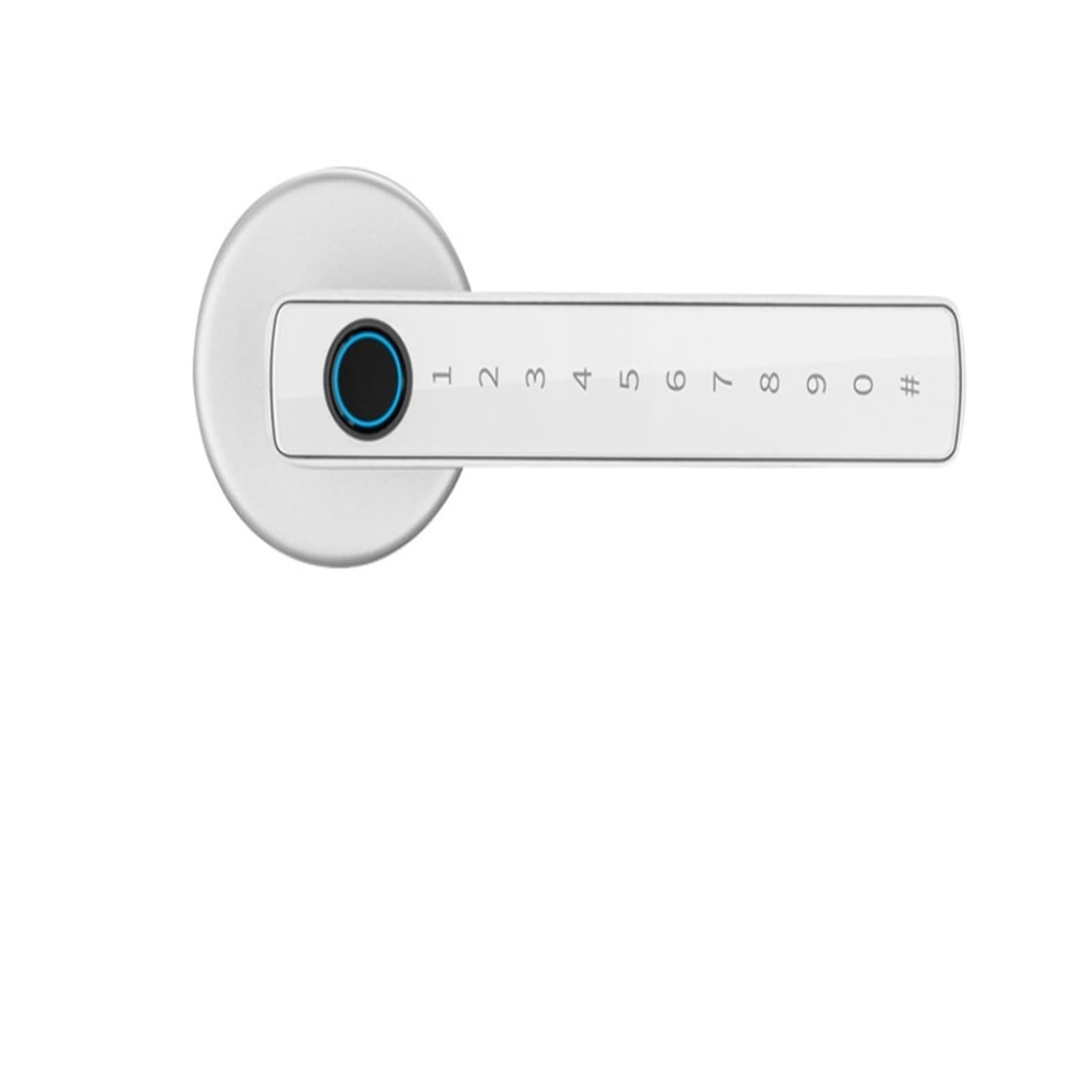 Fingerprint Door Lock Digital Electronic with Password/Key/IC Card/Smartlife/APP Unlock(Silver)