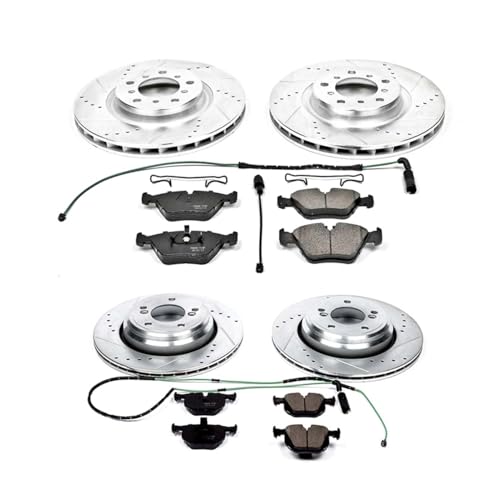 Image of PowerStop Z23 Performance Brake Pad & Rotor Kit Front & Rear K5730 | BMW M3 2001-06 Carbon Fiber Ceramic Brake Pads + Drilled & Slotted Rotors