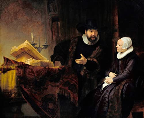 Tableau Rembrandt Van Rijn Anslo et sa femme impression sur toile portrait 60x90cm