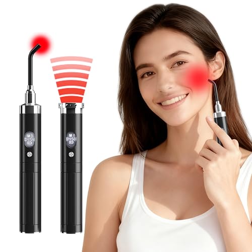 kaltagled Red Light Therapy Device - Cold Sore Treatment Red Light Therapy Wand for Lip Mouth Nose Ear Knee Feet Hands Joint Muscle Nerve Pain Relief with LCD-Black