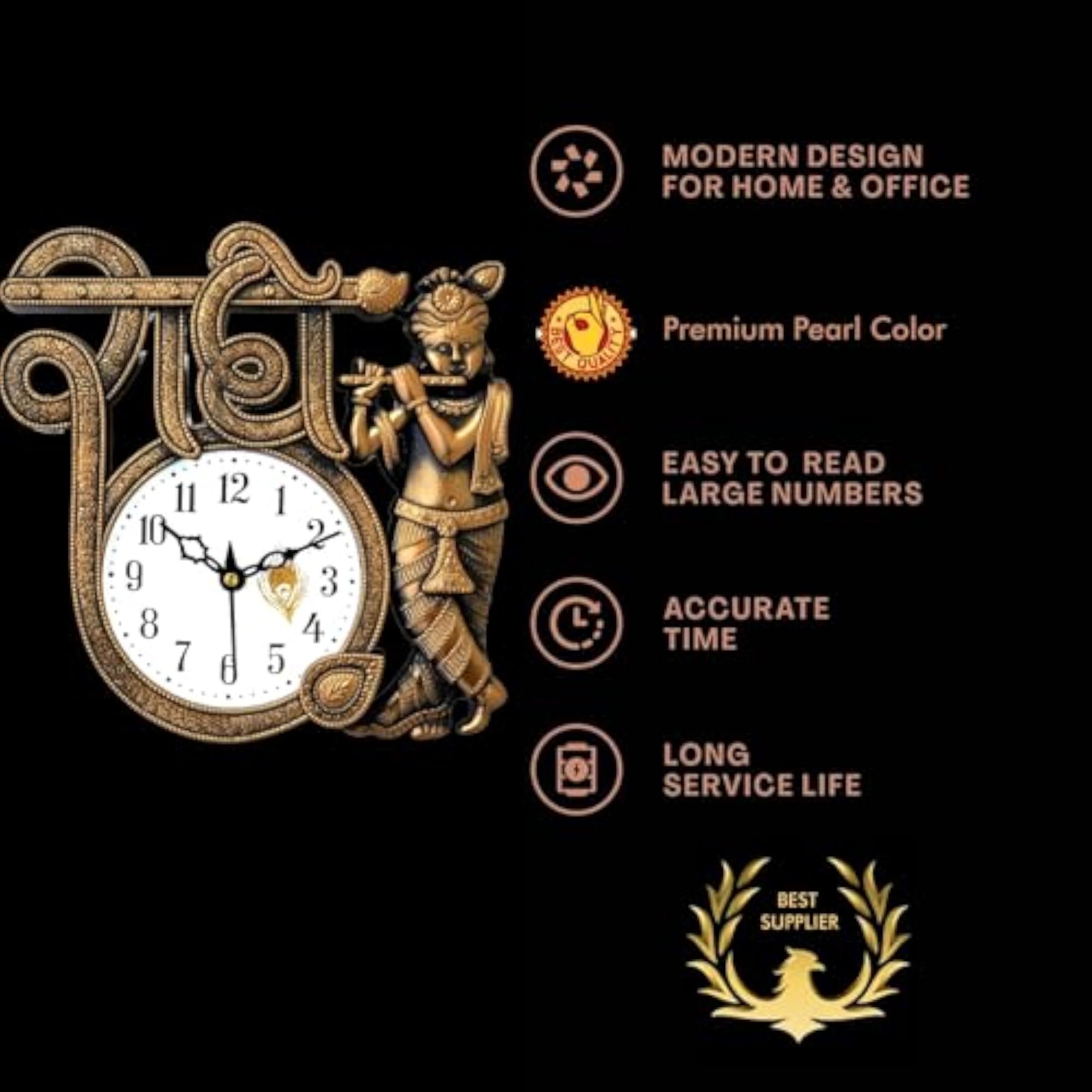 Radhe Traditional Round Wall Clock for Hall