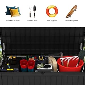 180gallondeckboxextralargeresinoutdoorstorageboxwaterproofoutsidestoragebinforpatiofurniturecushionspoolsuppliessportsgearuvresistantandweatherproofblack Urban Country Home Decor 180 gallon deck box extra large resin outdoor storage box waterproof outside storage bin for patio furniture cushions pool supplies sports gear uv resistant and weatherproof black urban country home decor