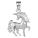 925 Sterling Silver Satin Finish Unicorn Charm Pendant