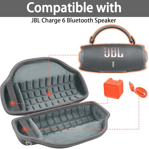 Image of co2CREA Case for JBL Charge 6 Portable Bluetooth Speaker, Gray