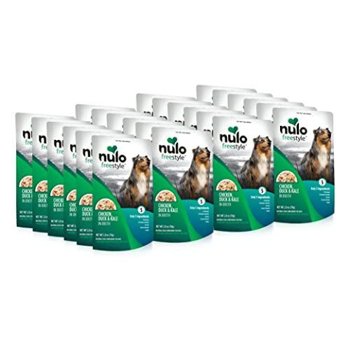 Image of Nulo Freestyle Chicken, Duck, & Kale in Broth Real Meat Dog Food Topper, 2.8 Ounce (Pack of 24)
