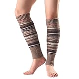 Jambières de yoga longues pour homme et femme en tricot côtelé pour fête des années 80 pour la danse, le sport, l'hiver, l'Action de grâce, kaki, taille unique