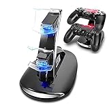 PS4 Dual Controller Caricatore, Likorlove Stazione di Ricarica per PS4, Dual USB Supporto ...
