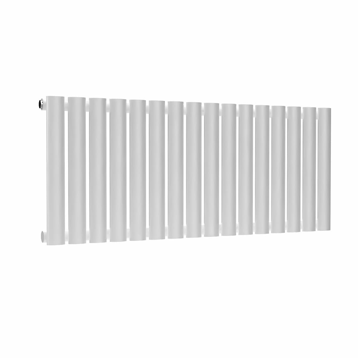 Lux Heat White Oval Horizontal Single Panel Designer Radiator 400Mm (H) X 960Mm (W)
