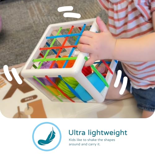 Image of LiKee Montessori Toys for 1 Year Old Multi Sensory Shapes, Toddler Developmental Learning Birthday Gifts, Baby Toys 12+ Months (Activity Cube)