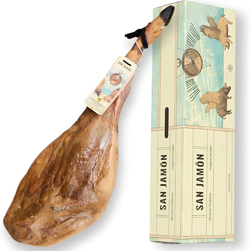 SAN JAMÓN. Jamón de Cebo Ibérico 50% Raza Ibérica. Pata de Jamón Ibérico Gran Reserva de Elaboración Artesanal con una Curación Media de 36 Meses en Secadero Natural.