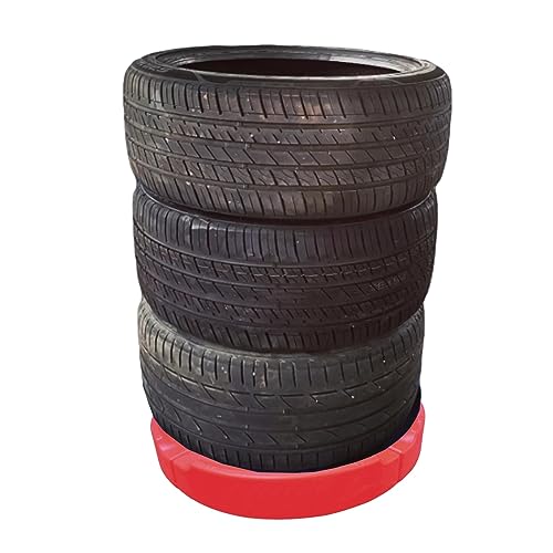 XDAWQP Support à pneus Support à pneus en Plastique PP empilable, Amovible, Facile à Installer, Support de Stockage de pneus de Garage, Support Multi-pneus Solide, présentoir de,Rouge