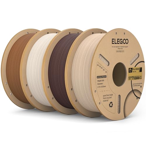 ELEGOO Wood PLA Filament Bundle 4kg, 1.75mm, 4pcs