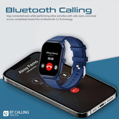 Image of Promate Xwatch-B2 Smartwatch with 2.01 inch Ultra Large Display, BT Calling, 15 Days Battery Life, 123+ Sports Modes, IP67 Water Proof, Smart Notifications, Real-time HR Monitor, 200+ Watch Faces (Blue)