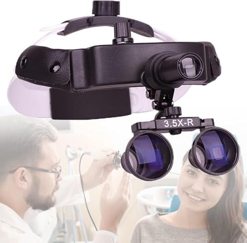 WLYPE Medical Surgical Headlamp,Surgical Led Headlamp,3.5 Times The Big Mirror,Brightness Adjustable,60000lx 5500-6500k,100-110mm Vision,330-420mm Distance,for Outpatient,Orthopedics