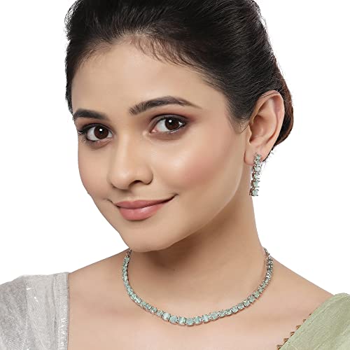 Circle Necklace Set AD Studded Rose Plated Handcrafted Set