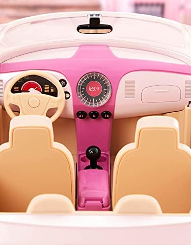 Lori Dolls  Convertible Car for Mini Dolls  Pink Vehicle for 6-inch Dolls  Working Radio  Built-in Tow Hitch for Trailer & Camper  Go Everywhere! Convertible Car  3 Years +