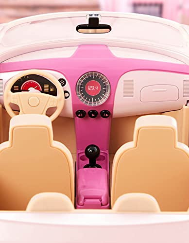 Lori Dolls – Go Everywhere! Convertible Car For Mini Dolls – Pink Vehicle For 6-Inch Dolls – Working Radio – Built-In Tow Hitch For Trailer & Camper – 3 Years + #TOP3