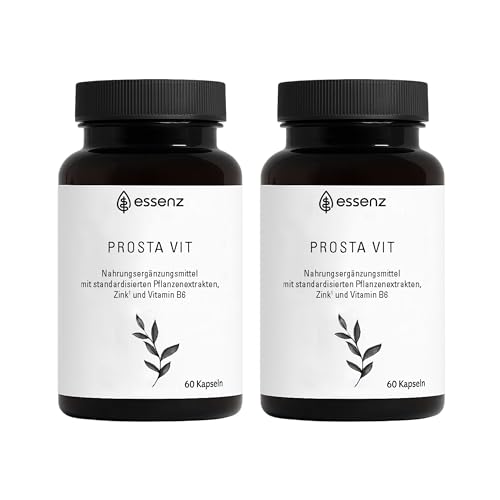 ESSENZ - Prosta Vit 2x60 Kapseln - Natürliche Prosta Vit Kapseln mit Kürbiskern- Sägepalm- & Brennnesselwurzelextrakt. Zur Förderung des Wohlbefindens