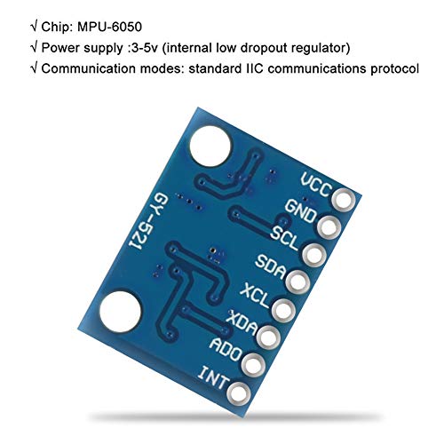 AITRIP 10 Pcs GY-521 MPU-6050 MPU6050 Module,6 DOF MPU-6050 3 Axis Accelerometer Gyroscope Sensor Module 16Bit AD Converter Data Output IIC I2C DIY Kit for Arduino (10PCS mpu6050) by AITRIP - Used condition - Image 5