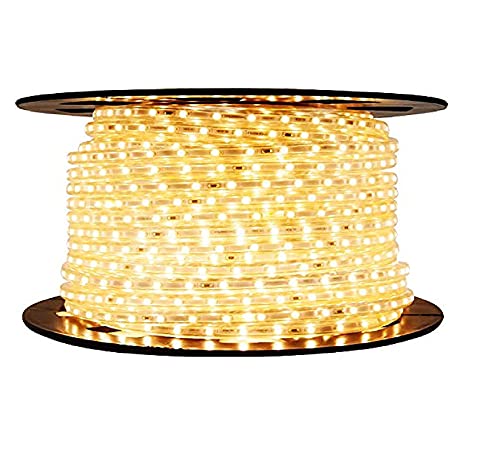 Image of Moonlight 3014 SMD LED Strip Rope Light, Waterproof Decorative led Light with Adapter. (Warm White /Yellow)-50 Meter
