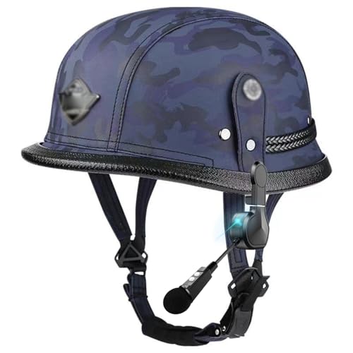 Gjckopiufa Retro Jethelm Blau Tarnmuster