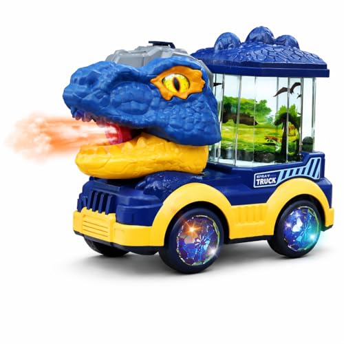 Image of Dinosaur Spray Toy Truck for Kids | Water Mist Spray, Flashing Lights & Moving Parts | Electric Musical Toy Car with 360 Rotation | Battery Operated Toy for Boys & Girls (2+ Years)