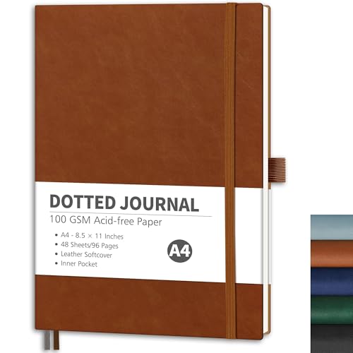 Cuaderno punteado antitranspaso RETTACY A4 marrón para evitar manchas de tinta 2