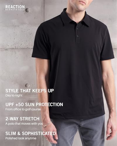 Kenneth Cole REACTION Dress Polo Shirts for Men 3 Pack - Polo Shirts for Men Short Sleeve - UPF 50+ Golf Polos2