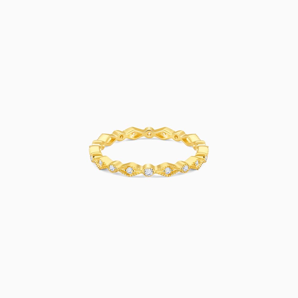 GIVA14K Yellow Gold Keep It Simple Diamond Ring,Fixed Size, Indian - 12, US - 6|Gold Gifts for Women & Girls| With Certificate of Authenticity & BIS-Hallmarked Gold Jewellery