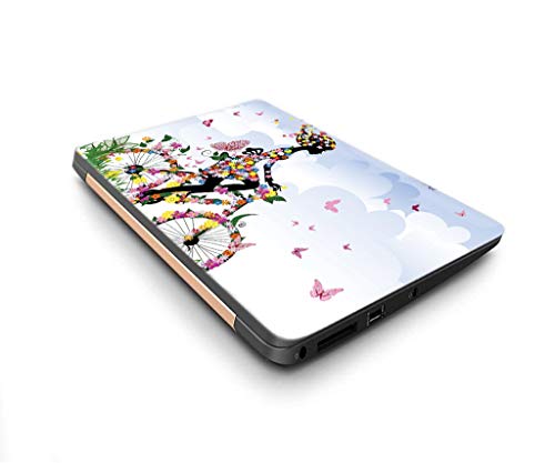 Image of Galaxsia Butterfly Happy Girl Vinyl Laptop Skin /Sticker /Cover /Decal Compatible for Any 14 Inches Laptop (Hp /Dell /Sony /Acer /Lenovo /Asus. Etc) Or Notebook.